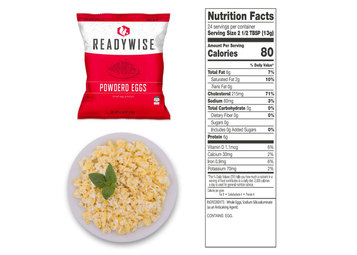 Запас сублімованих яєць ReadyWise, WiseFood (144 порції)