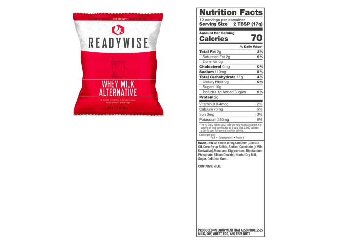 Запас молока тривалого зберігання ReadyWise, WiseFood (120 порцій)