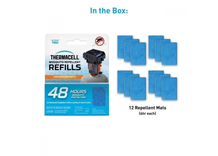 Змінні пластинки Thermacell Backpacker Repellent Mat-Only Refills 48 годин