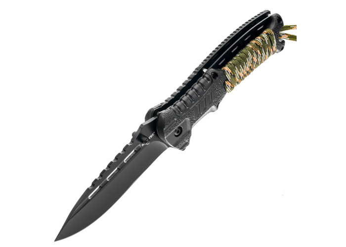 Ніж складаний з кресалом MIL-TEC EINHANDMESSER PARACORD M.FIRE