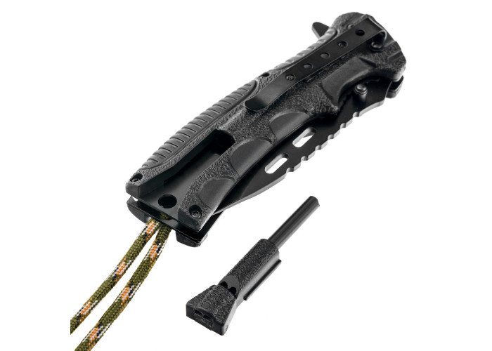 Ніж складаний з кресалом MIL-TEC EINHANDMESSER PARACORD M.FIRE