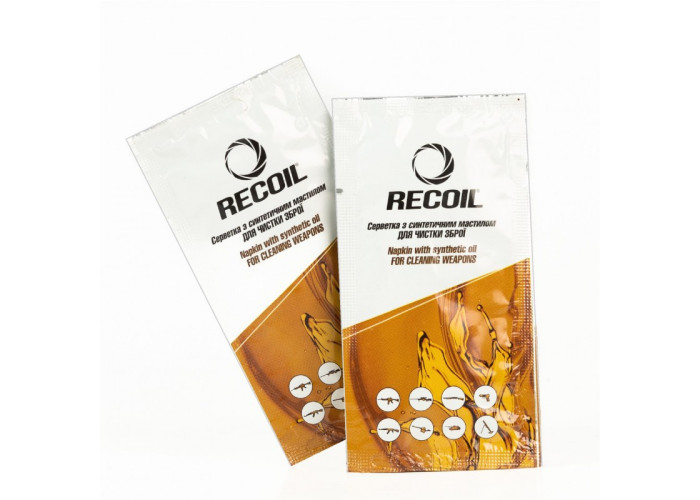 Серветка із синтетичною олією для чищення зброї RecOil 5г (5 шт.)