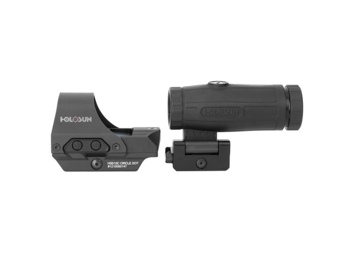 Коліматорний приціл з червоною точкою Holosun HS510C + Магніфер Holosun HM3X
