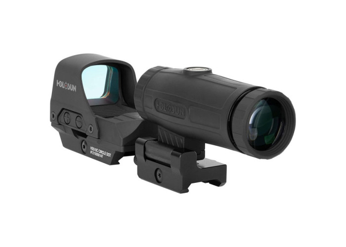 Коліматорний приціл з червоною точкою Holosun HS510C + Магніфер Holosun HM3X