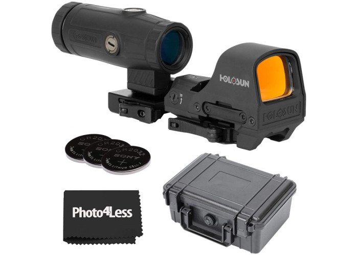 Коліматорний приціл з червоною точкою Holosun HS510C + Магніфер Holosun HM3X