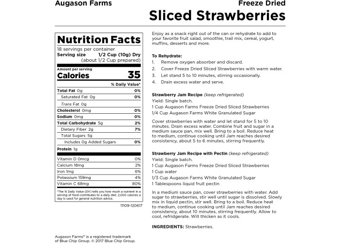 Запас сублімованої полуниці Augason Farms