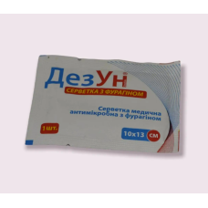 Серветка з фурагіном стерильна для обробки ран ДезУн (10 шт.)