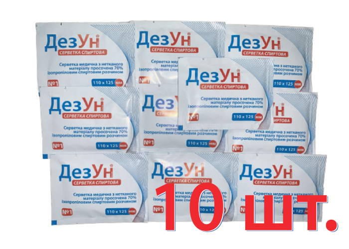 Спиртова антимікробна серветка ДезУн (10 шт)