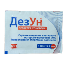 Спиртова антимікробна серветка ДезУн (10 шт)