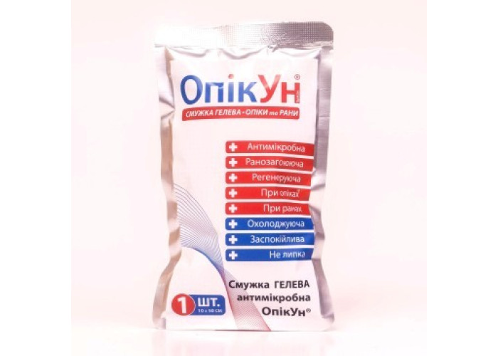 Серветка гелева антимікробна ОпікУн 10х50 см
