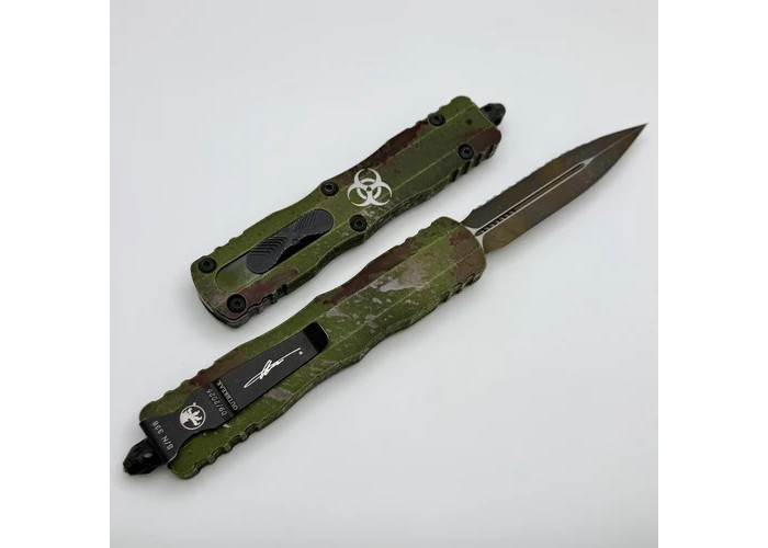 Ніж Microtech Dirac Delta D/E Full Serrated Outbreak Deep Engraved Signature Series