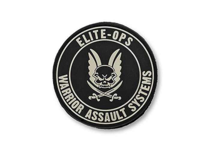 Патч Warrior Round Rubber Logo Shield Black