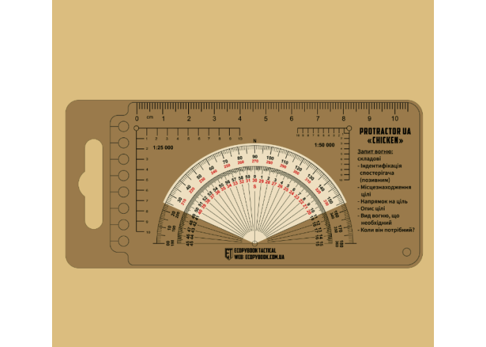 Лінійка Protractor Nato "Chicken" 120x63 (mm) Ecopybook