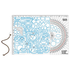 Велика тактична лінійка ПРОТРАКТОР UA 315x208 (mm) (синій кант)