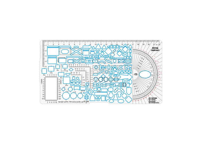 Мала тактична лінійка UA 232x120 (mm) (синій кант)